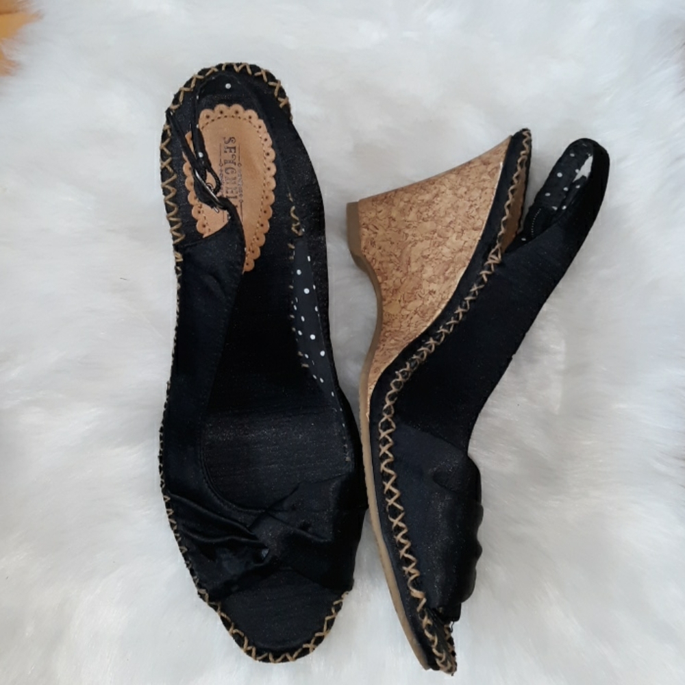Seychelles Wedge Sandals Black